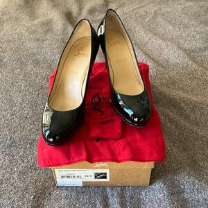 Christian Louboutin New Simple Pump 85 Black Patent Leather (Size 39.5)